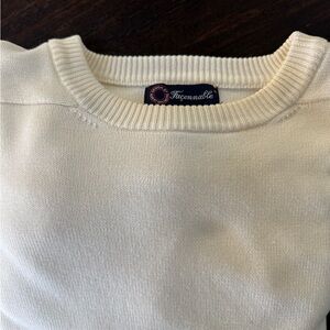Faconnable Men’s Ivory Crew Neck Sweater